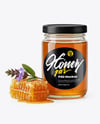 Glass Jar with Sage Honey Mockup