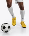 Soccer Player Wearing Raglan Jersey and Shorts Mockup