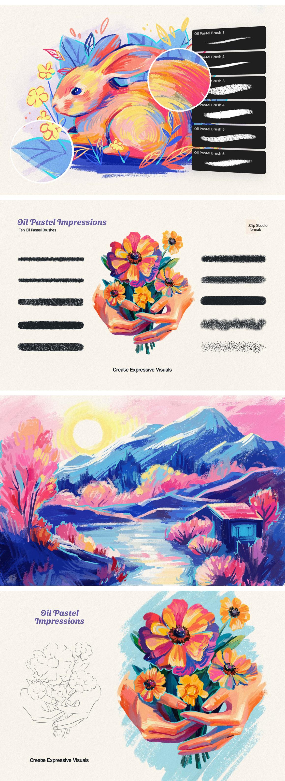 Clip Studio Oil Pastel Brushes
