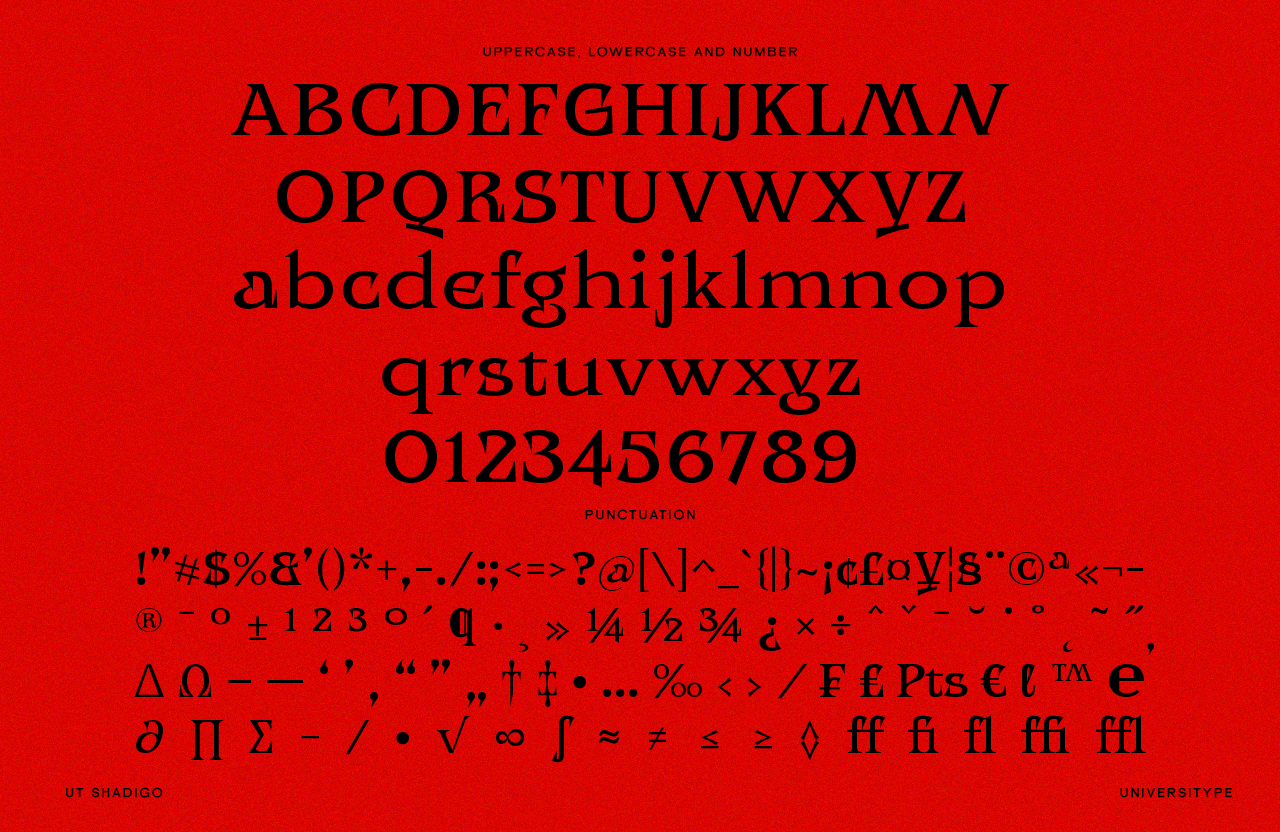 UT Shadigo - A Sharp Display Font