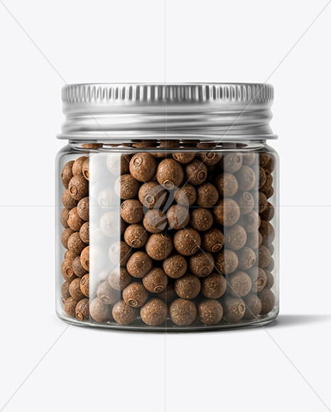Plastic Jar with Whole Allspice Mockup