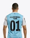 Soccer Player Wearing Jersey and Shorts Mockup