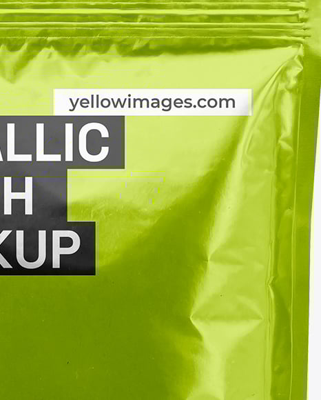 Metallic Sachet with Zip Lock Mockup