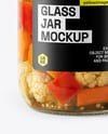 Clear Glass Jar with Giardiniera Pickled Vegetables Mockup