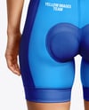 Young Woman Wearing Raglan Cycling Suit Mockup