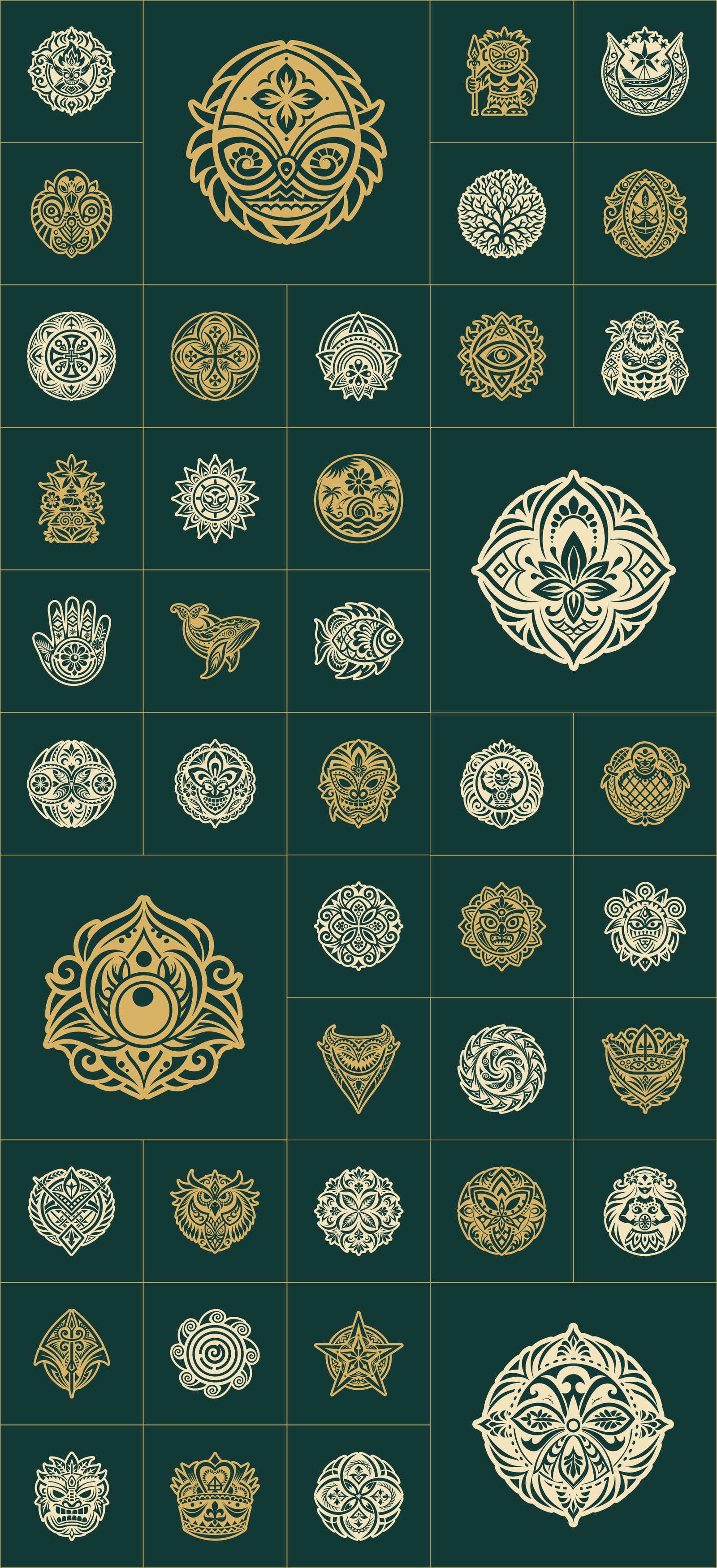 Hawaiian Symbols Art Set