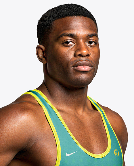 Afro-American Man Wearing Wrestling Uniform Mockup