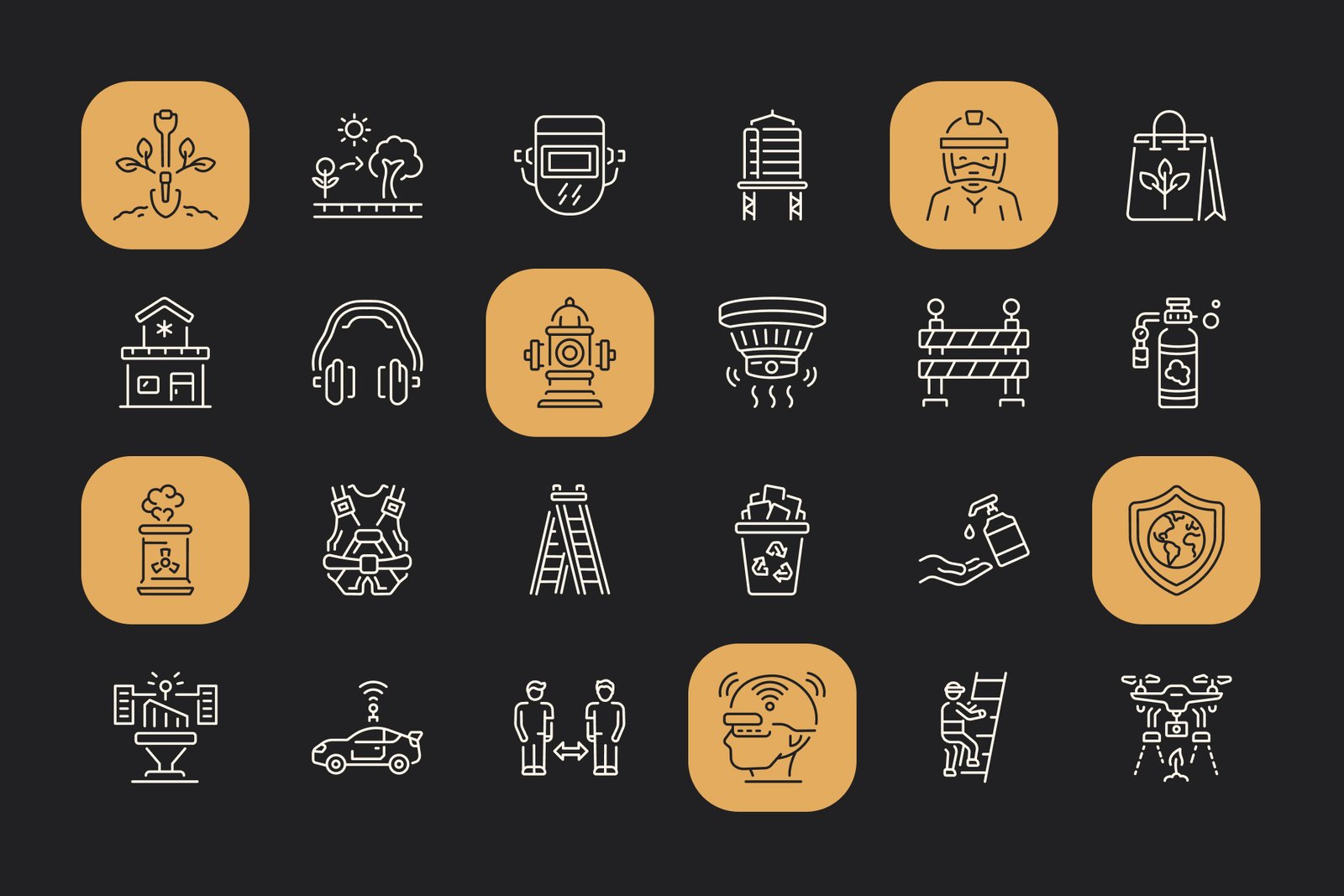 Safety and Sustainability Icon Set