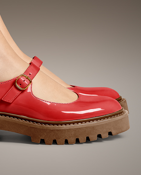 Mary Janes on Woman's Legs with Pants Mockup