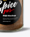 Clear Glass Jar with Ground Nutmeg Mockup