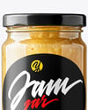 Glass Jar with White Grape Jam Mockup