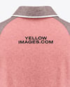 Men's Heather Raglan Long Sleeve Polo Shirt Mockup - Back View