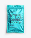 Metallic Sachet with Zip Lock Mockup