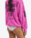 Young Woman Wearing a Sweatshirt Mockup