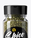 Glass Spice Jar with Dried Basil Mockup