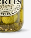 Clear Glass Jar with Bread & Butter Crinkle Cut Pickles Mockup