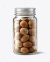 Clear Glass Jar with Whole Nutmeg Mockup
