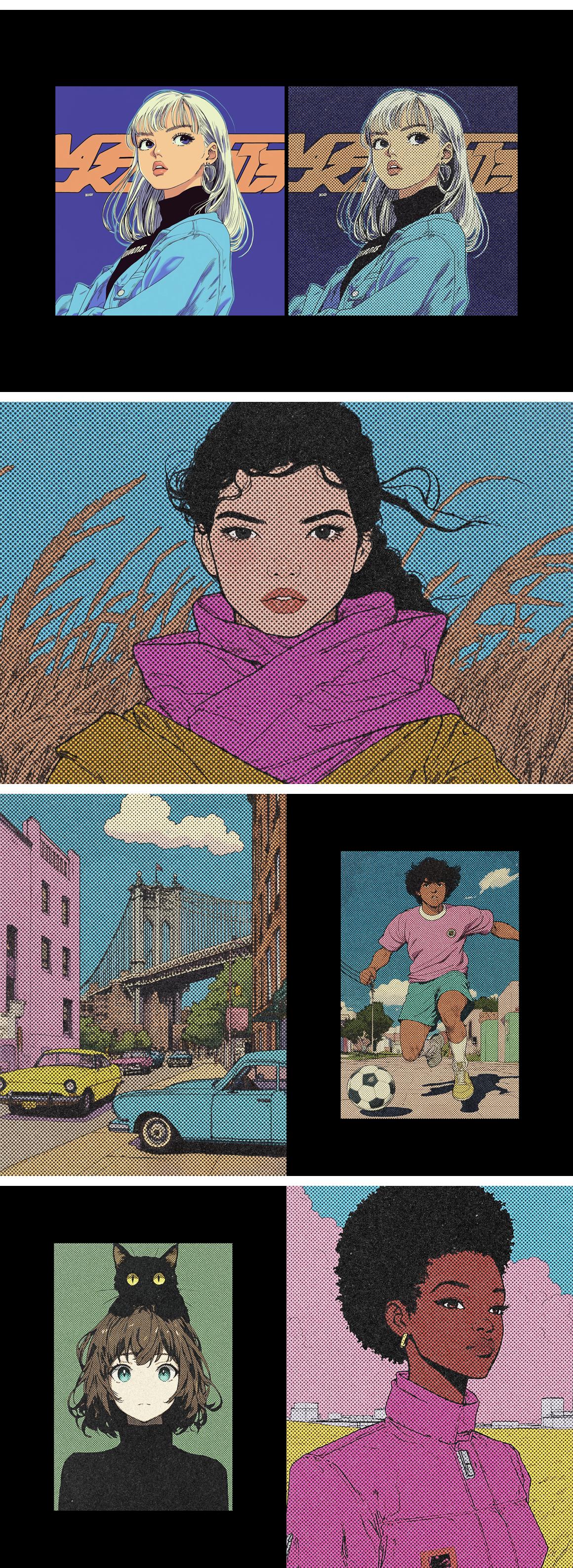 Comic Halftone Print Effect