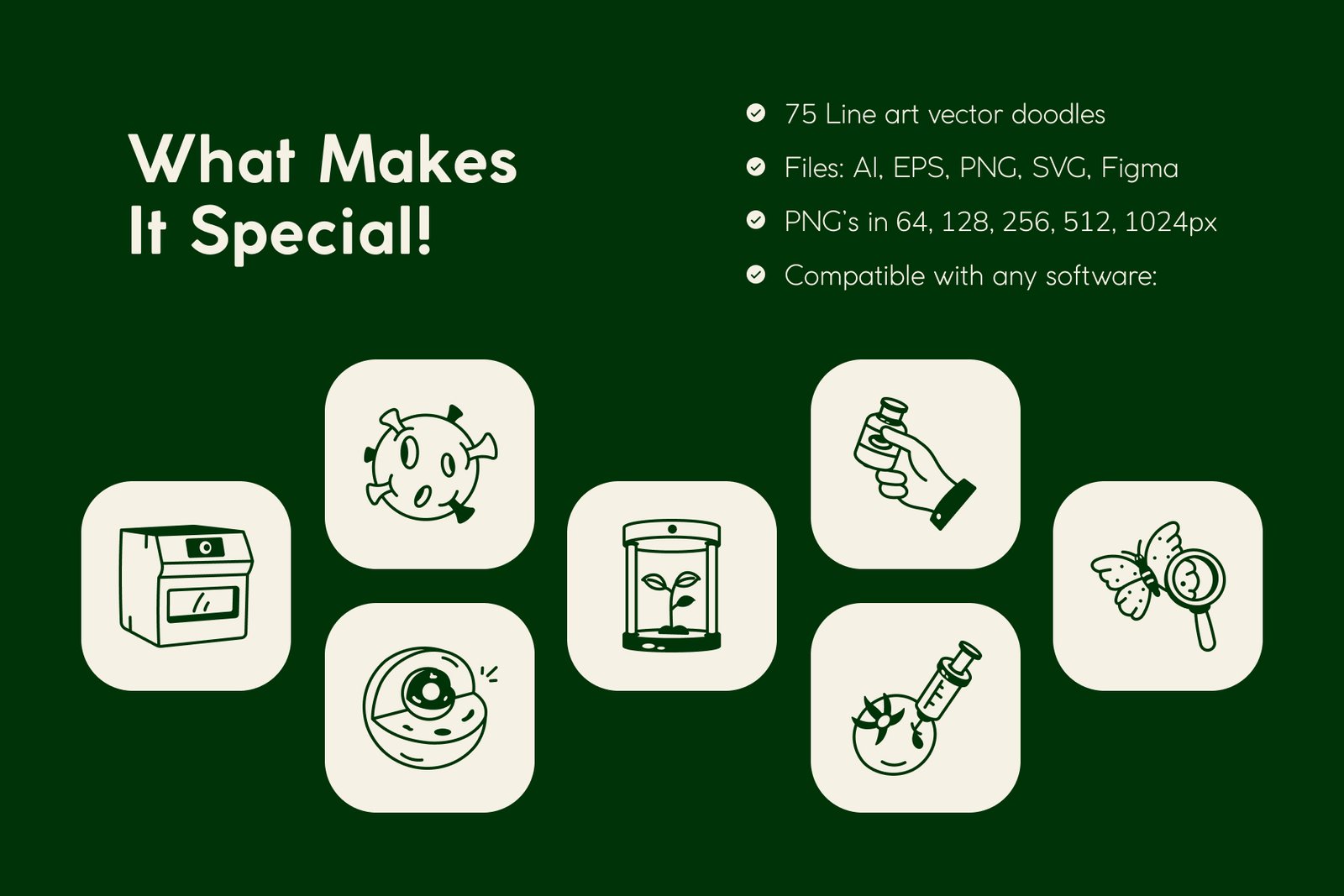 Biotechnology Doodle Icon Set