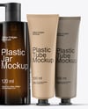 Amber Bottles with Tubes Mockup