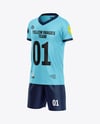 Kids V-Neck Sports Kit Mockup - Half Side View