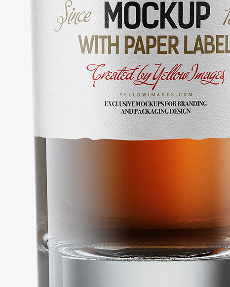Tall Whiskey Bottle with Tube Mockup