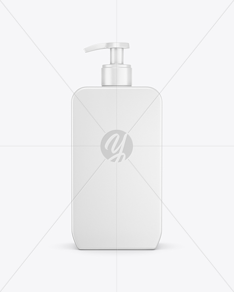 Square Cosmetic Bottle with Pump Mockup