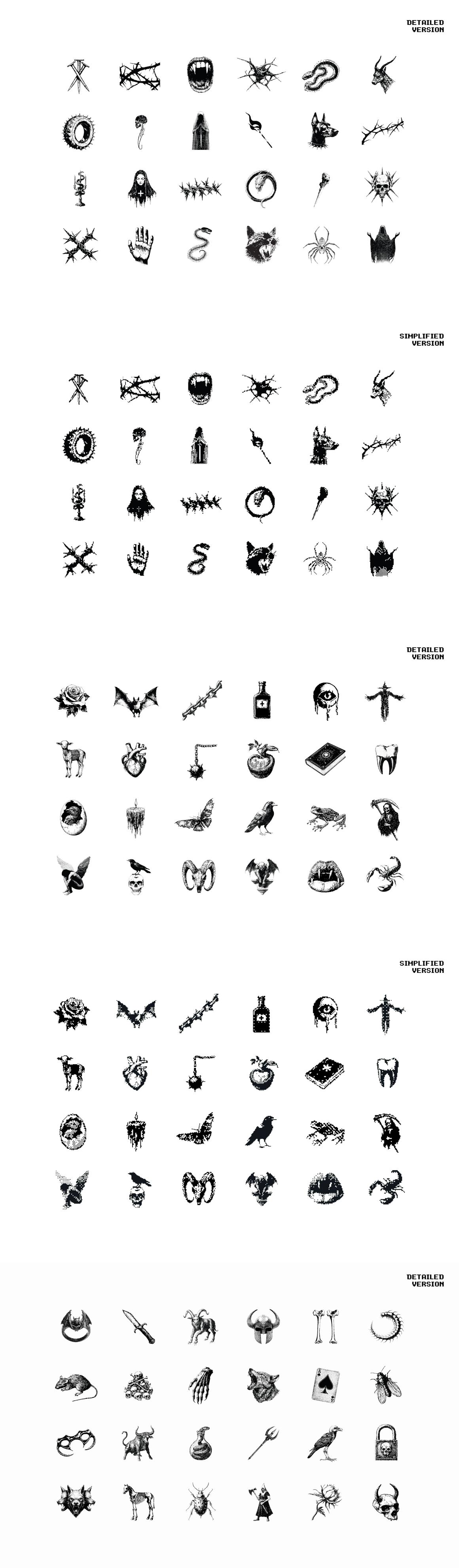 Dark Aesthetic Dithering Graphic Bundle