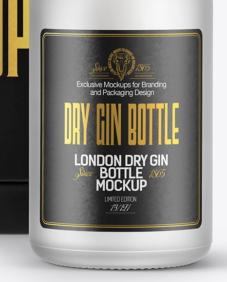 Frosted Glass Bottle with Box Mockup