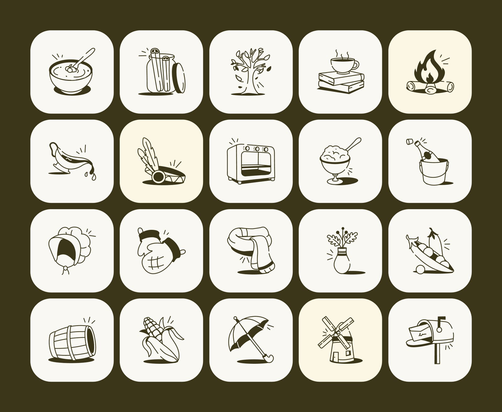 Thanksgiving Drawings Art Set