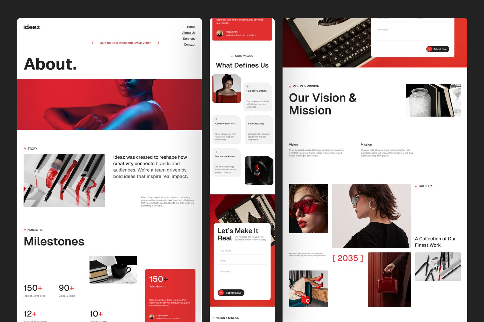 Ideaz – Creative Agency Website UI Figma Template