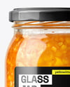 Clear Glass Jar with Orange Jam Mockup