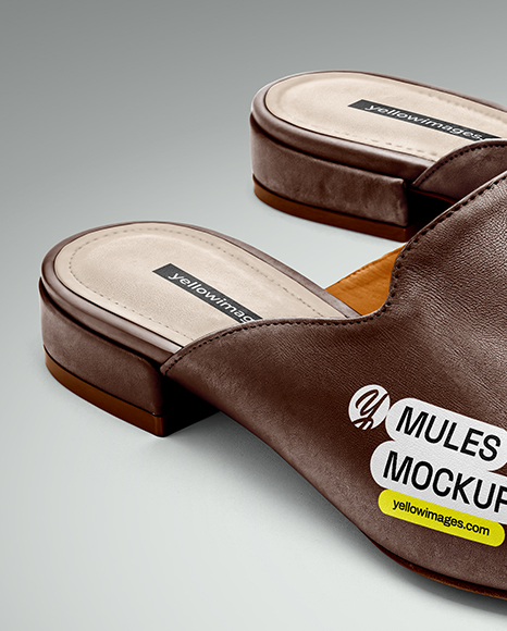 Pair of Mules Shoes Mockup