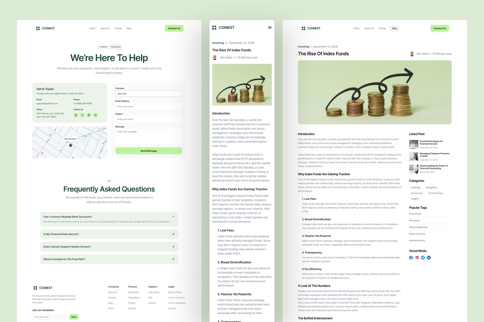 Coinest - Finance Management SaaS Website