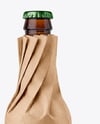 Beer Bottle in Paper Wrap Mockup
