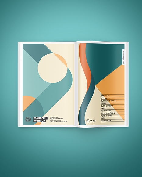 Opened Magazine Mockup - Top View