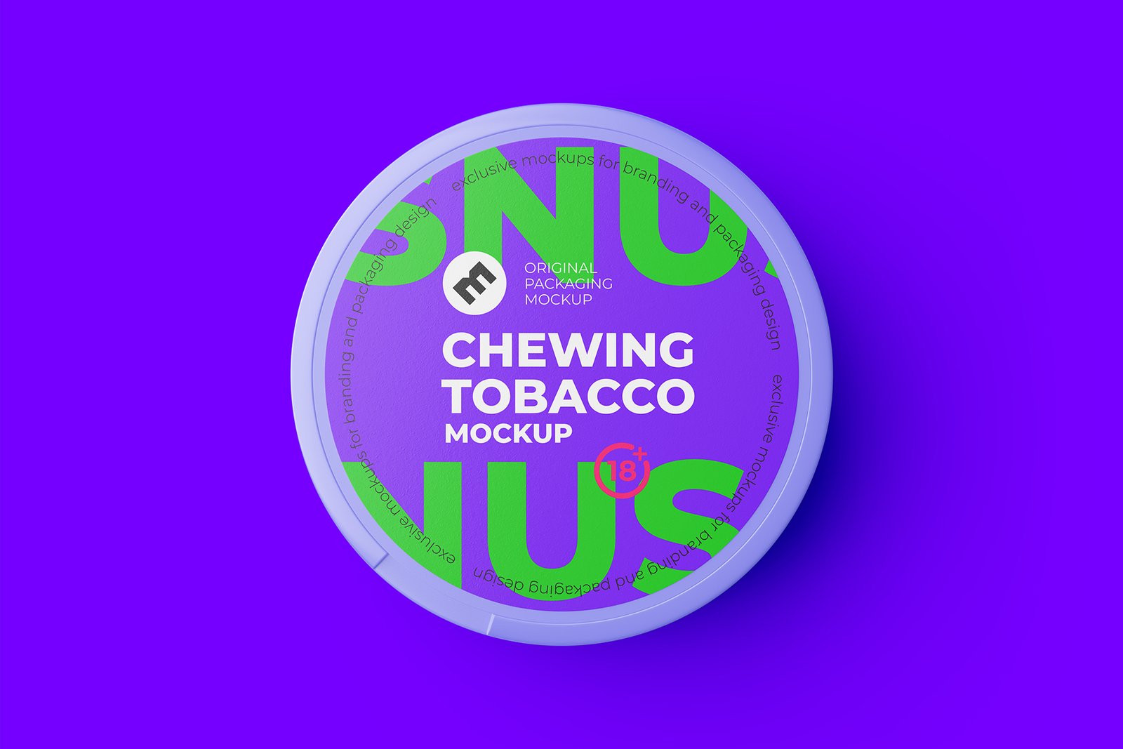 Snus Chewing Tobacco Can Mockup. Top view. With One Lock