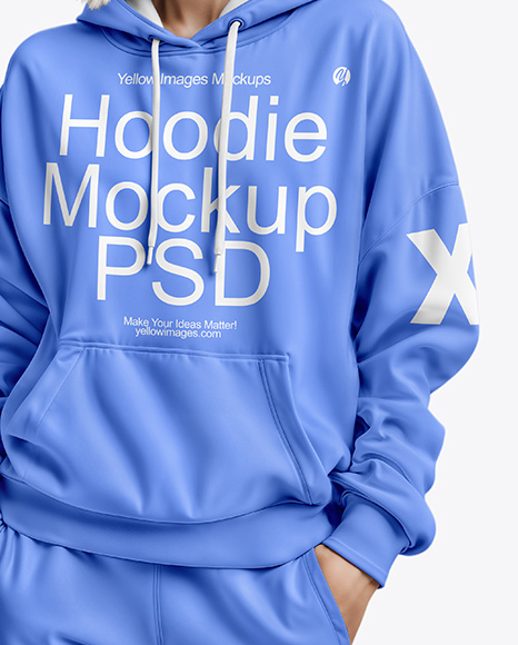 A Woman in a Hoodie Mockup