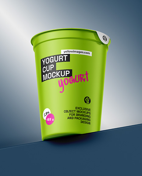 Matte Yogurt Cup Mockup