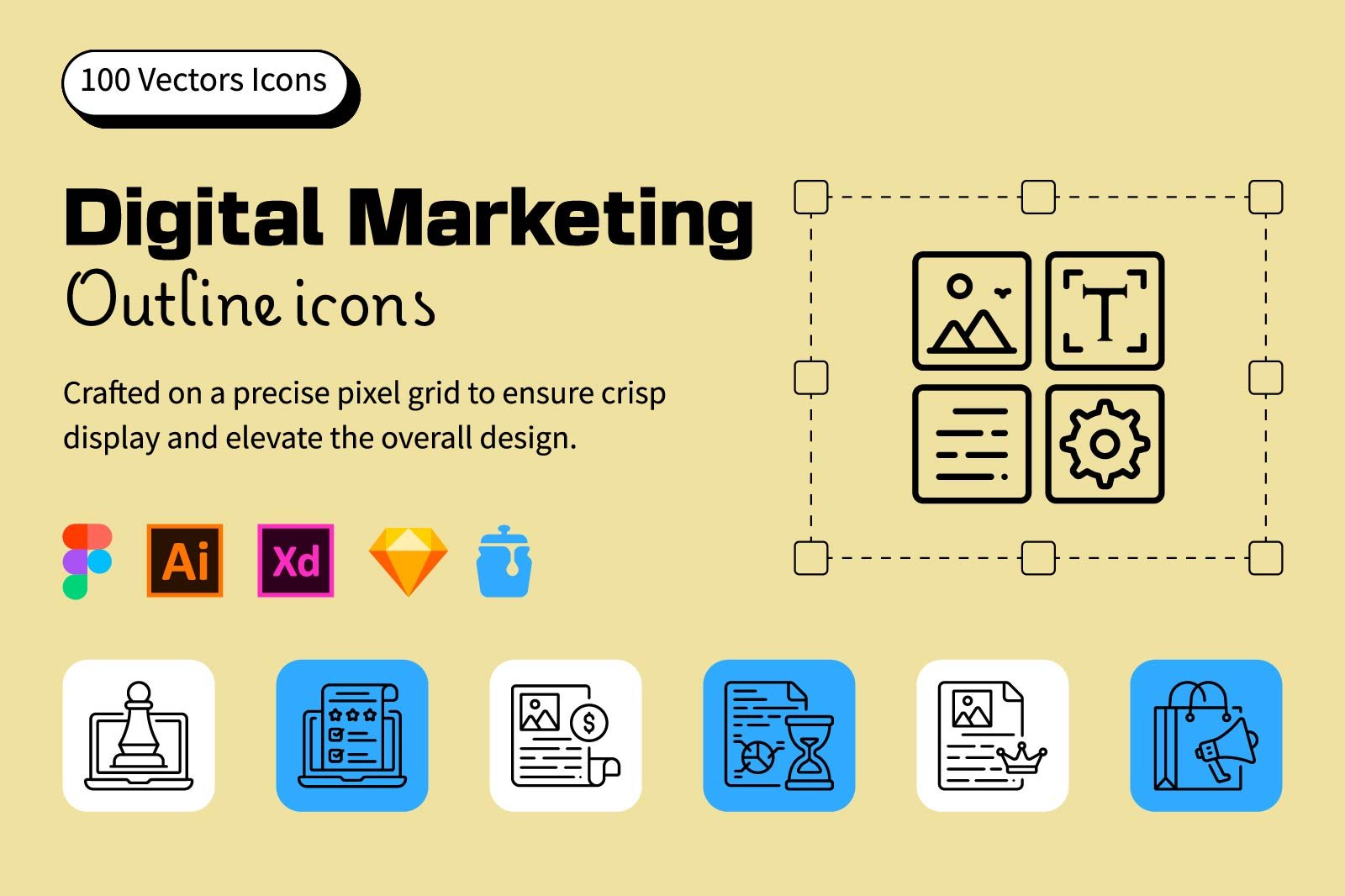 Digital Marketing Outline icon Set