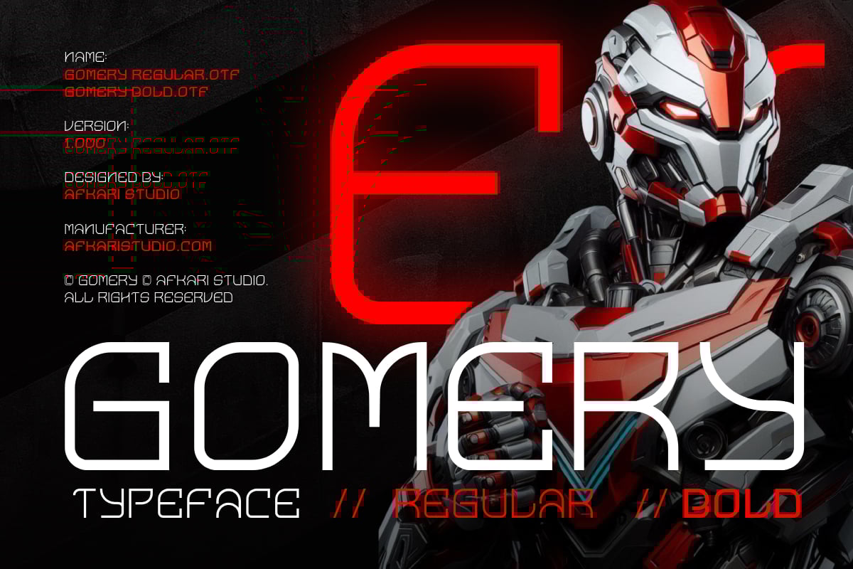 Gomery - Modern Futuristic Display Font