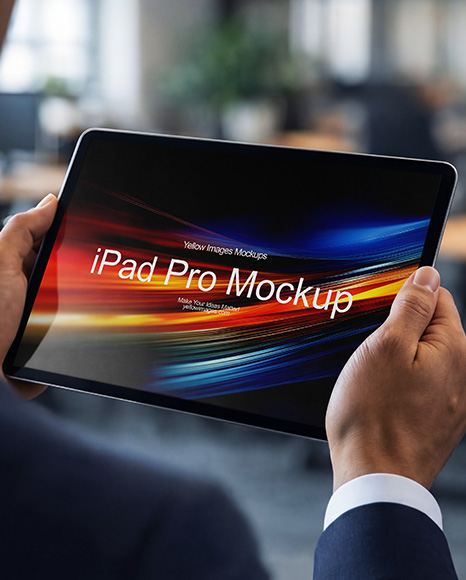 Man Holding iPad Mockup