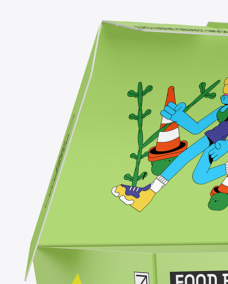 Opened Paper Food Box Mockup