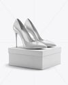 Glossy Stilettos on Shoe Box Mockup