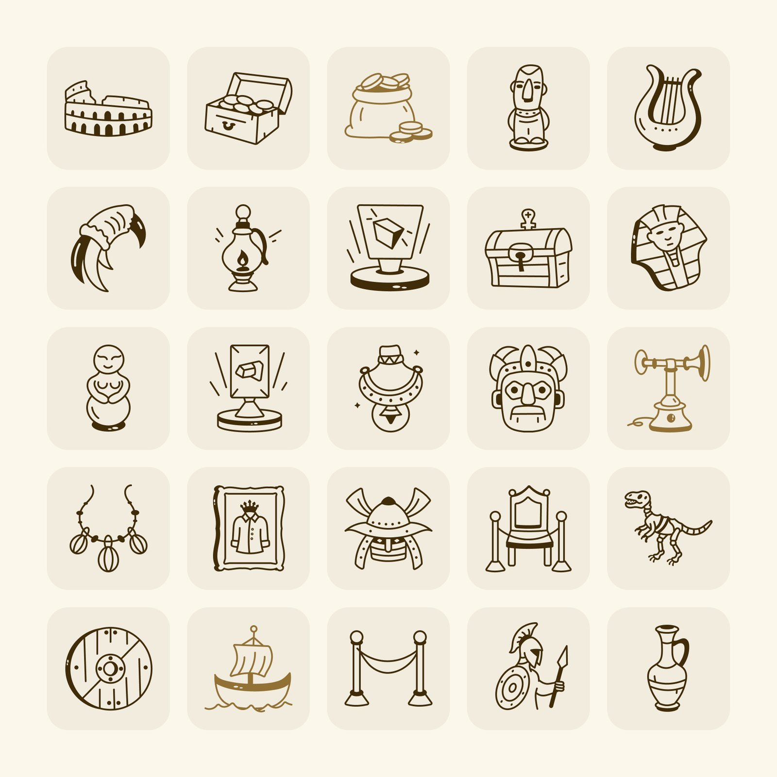 Doodle Museum Icon Set