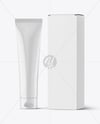 Glossy Cosmetic Tube with Box Mockup