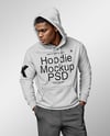 Black Man Wearing a Hoodie and Pants Mockup