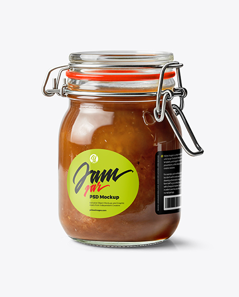 Apple Butter Glass Jar with Clamp Lid Mockup - Mockup shots