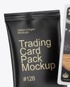 Matte Trading Card Pack with Card Mockup