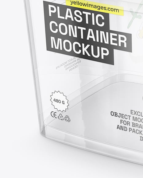 Clear Plastic Food Container Mockup
